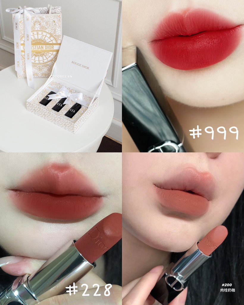 Set Rouge DIOR 3 Son Minisize TẶNG TÚI HÃNG - (Bản Giới Hạn Giáng Sinh 2024)