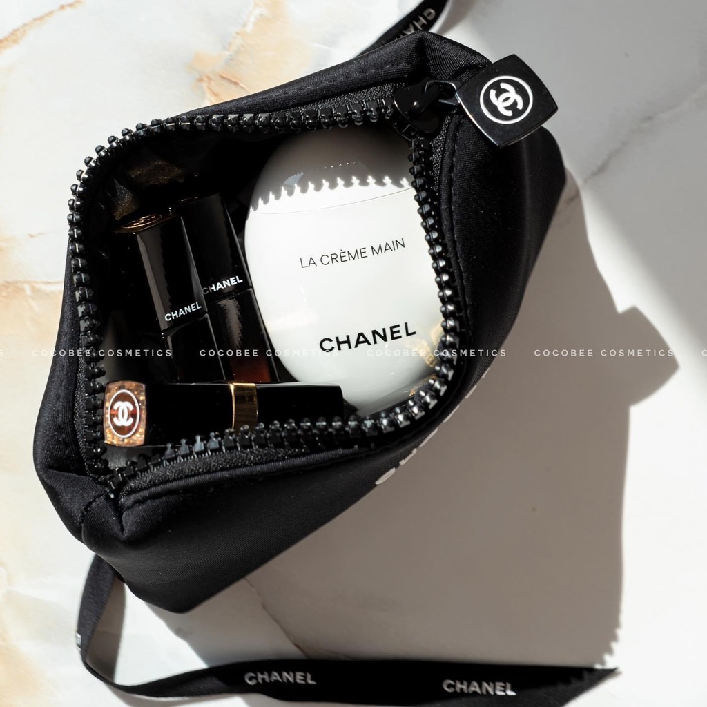 Túi Đựng Mỹ Phẩm CHANEL Gift Bag Chính Hãng ( Đen 20x13x3.5cm )