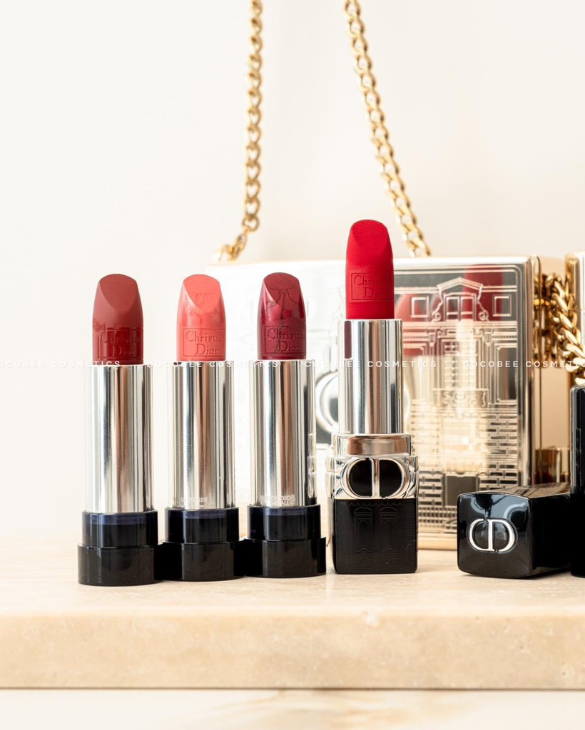 Clutch Set Rouge DIOR Minaudiere The Atelier Of Dreams Limited Edition (Gift Bản Vàng) (10x8x3.5cm)