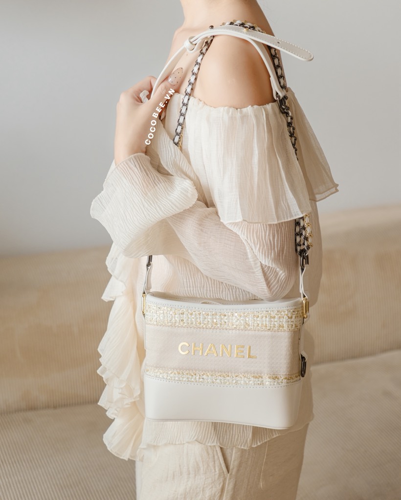 Túi Da Thật - Custom CHANEL từ Ruy Băng Tweed (21x17x8cm kèm Box Hãng)