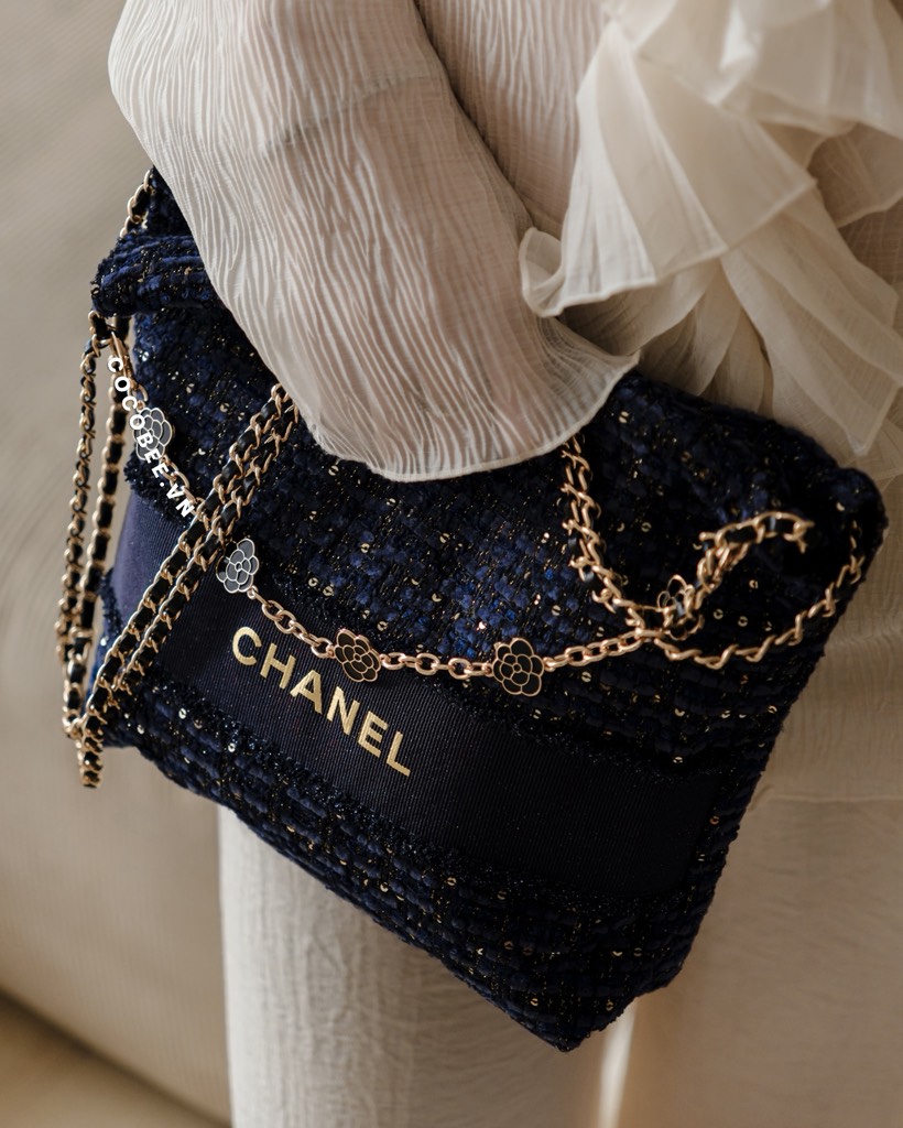 Túi Tote CHANEL Custom Vải Tweed 2026 (Kèm dây đeo & Box túi hãng Chanel)