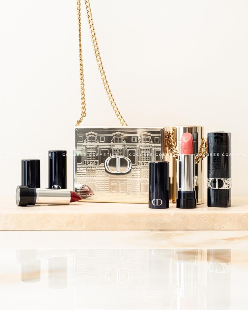 Clutch Set Rouge DIOR Minaudiere The Atelier Of Dreams Limited Edition (Gift Bản Vàng) (10x8x3.5cm)