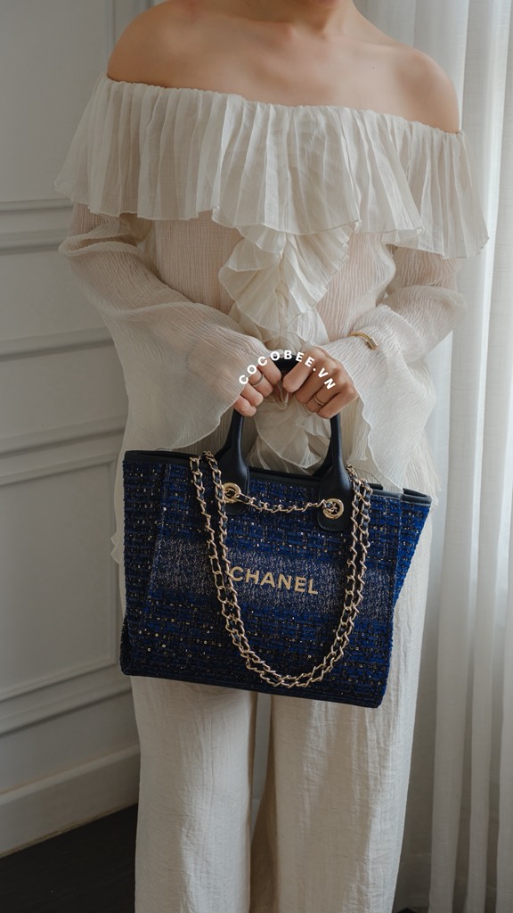 Túi Custom CHANEL Beauty - Chanel Deauville Tote Bag (30x24x15cm)