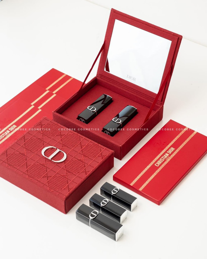 Gift Box DIOR Limited Edition - Hộp Quà Đựng 2 Son ( Có Gương )