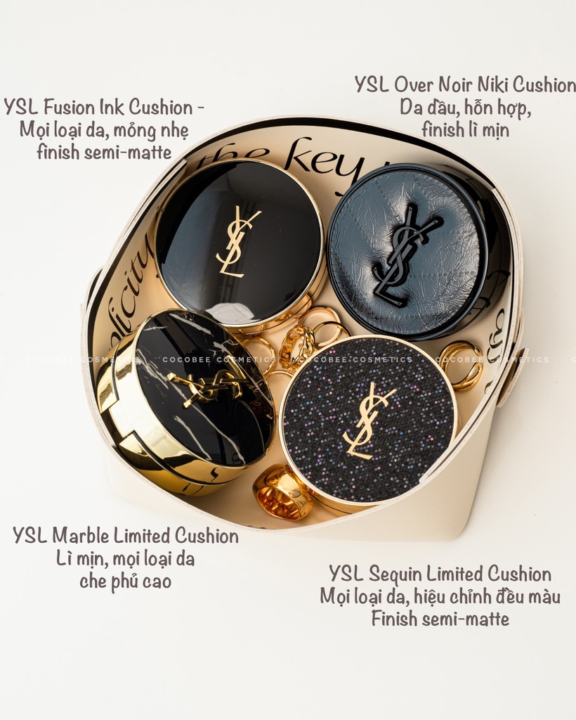 Case + Lõi Cushion YSL Encre De Peau Marble Essence Creampact SPF50 PA+++