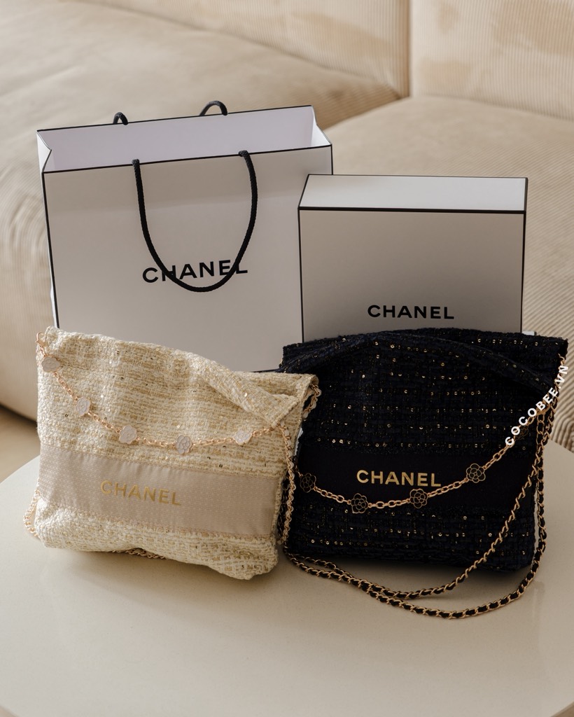 Túi Tote CHANEL Custom Vải Tweed 2026 (Kèm dây đeo & Box túi hãng Chanel)