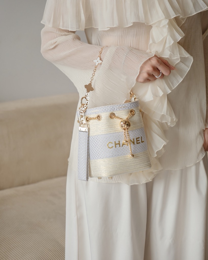 Túi Custom - Bucket CHANEL (Tặng Hộp Chanel RB) 17x16x12cm