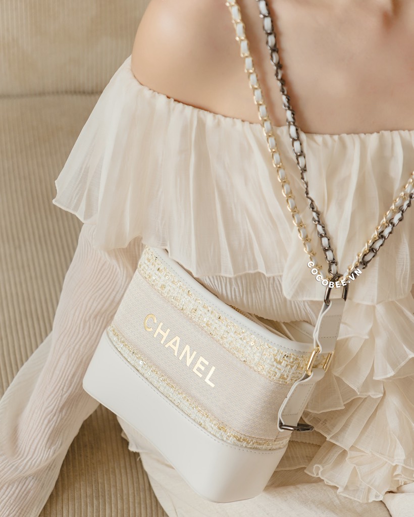 Túi Da Thật - Custom CHANEL từ Ruy Băng Tweed (21x17x8cm kèm Box Hãng)