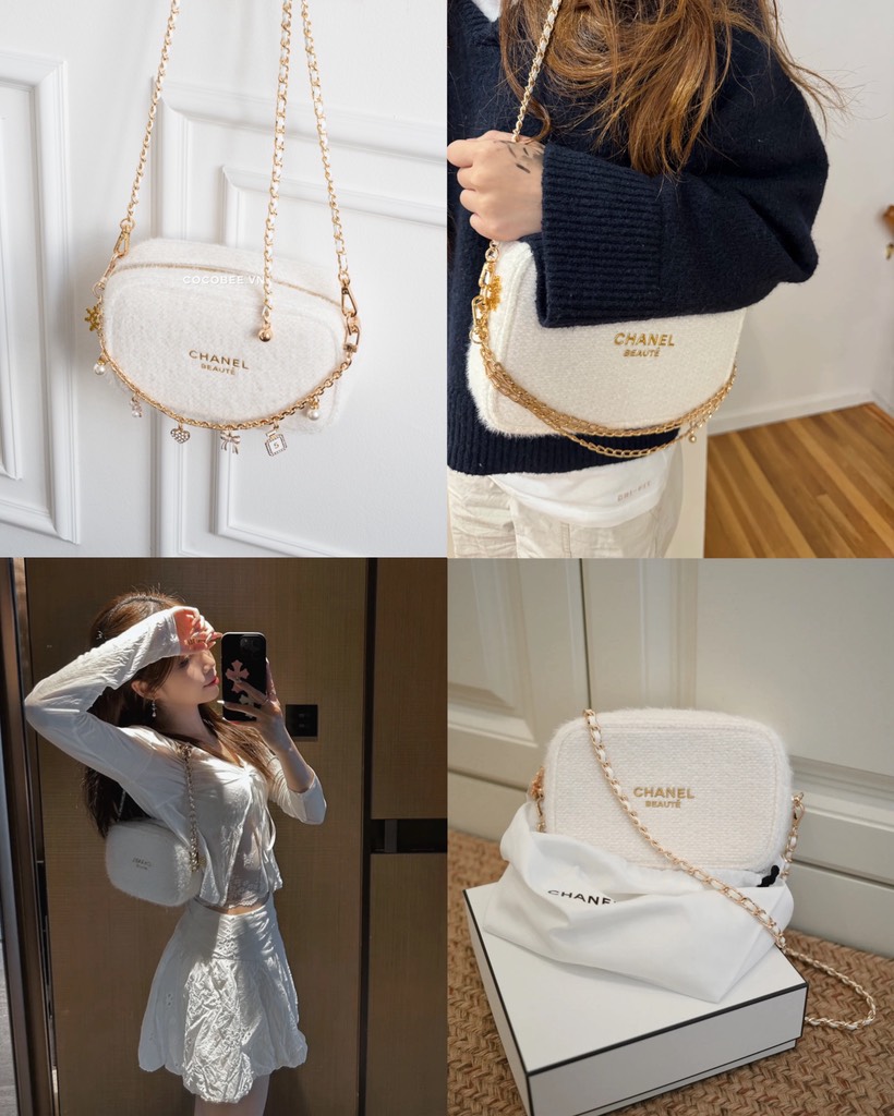 Túi Gift CHANEL Tweed Bản Giới Hạn  (Custom dây đeo & dây charm)