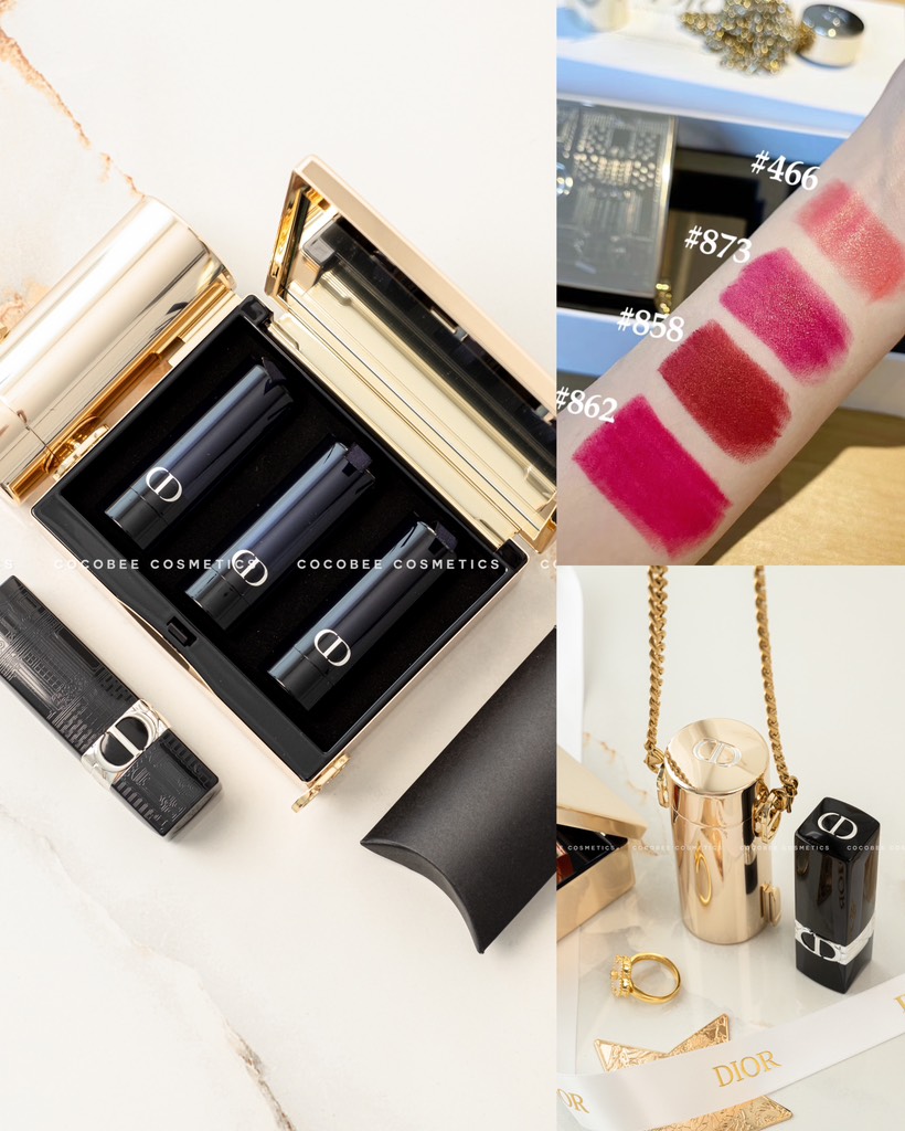 Clutch Set Rouge DIOR Minaudiere The Atelier Of Dreams Limited Edition (Gift Bản Vàng) (10x8x3.5cm)