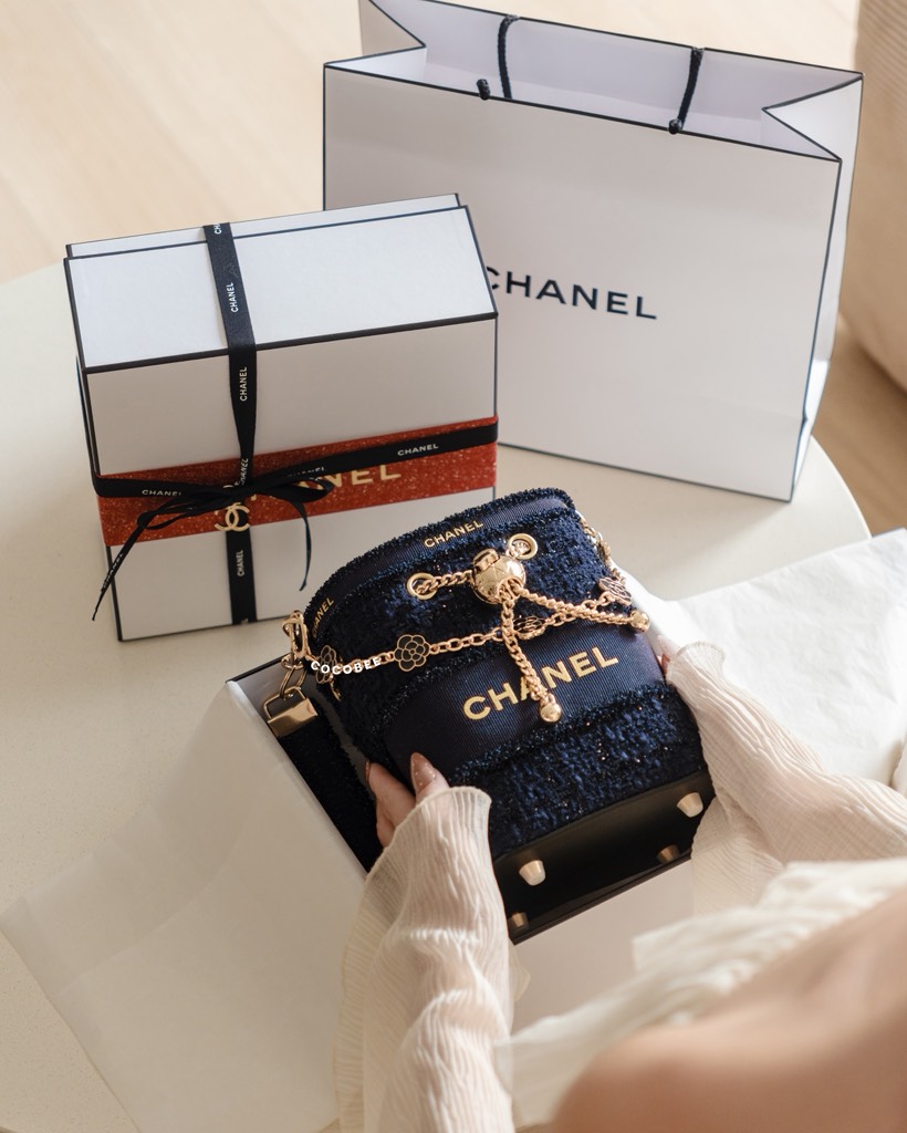 Túi Custom - Bucket CHANEL (Tặng Hộp Chanel RB) 17x16x12cm