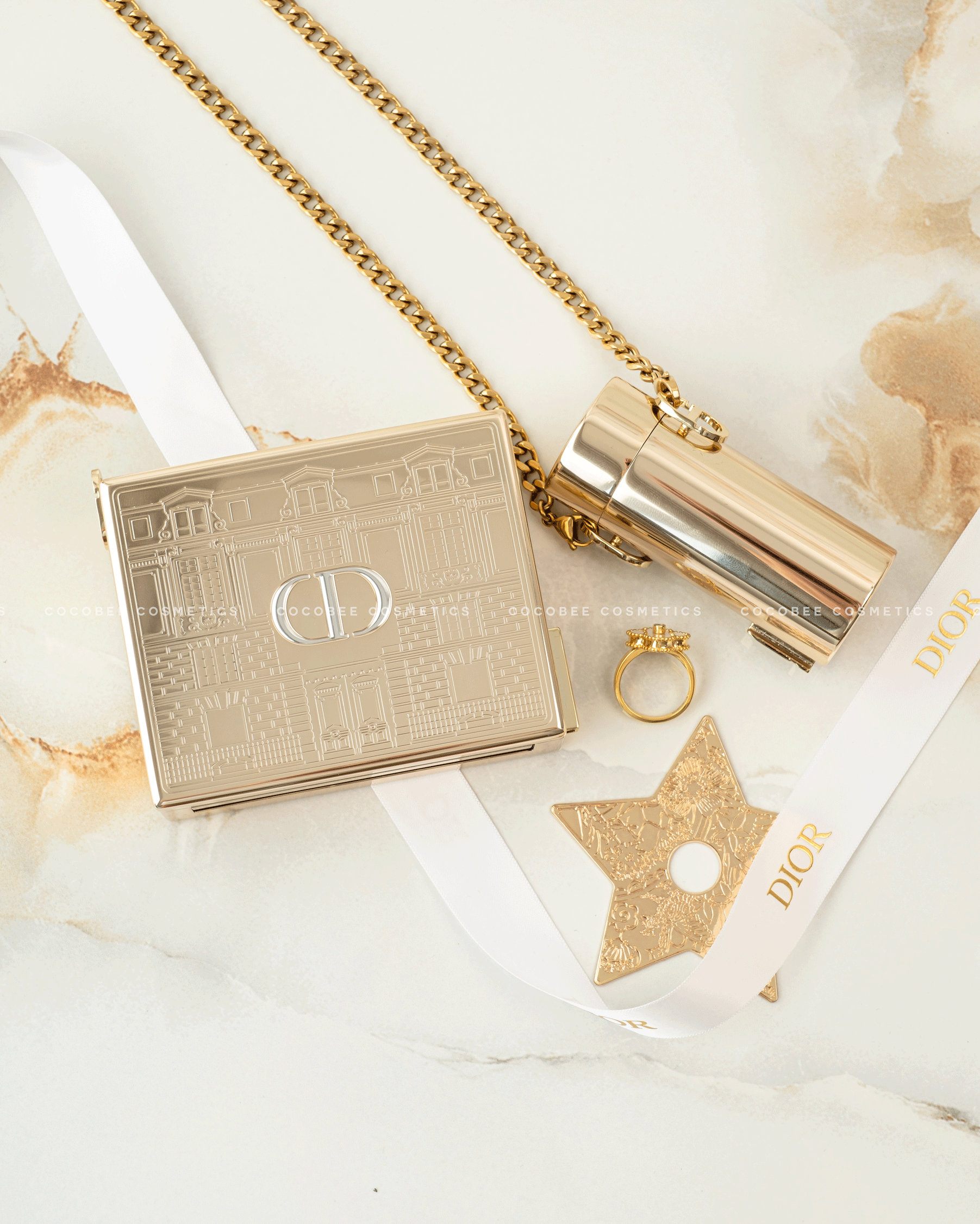 Clutch Set Rouge DIOR Minaudiere The Atelier Of Dreams Limited Edition (Gift Bản Vàng) (10x8x3.5cm)