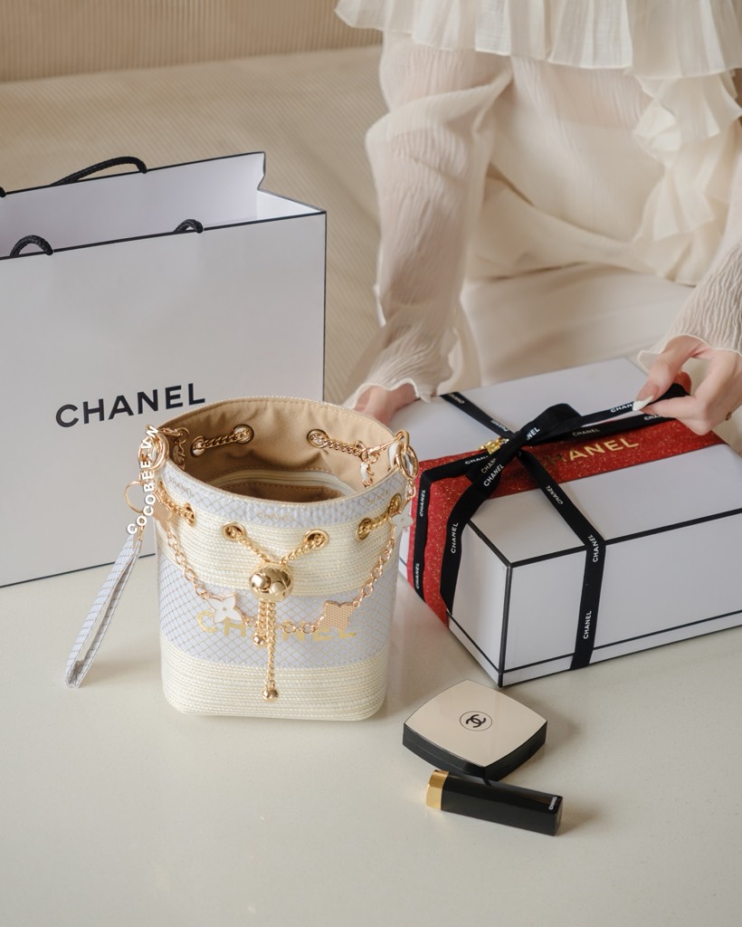 Túi Custom - Bucket CHANEL (Tặng Hộp Chanel RB) 17x16x12cm