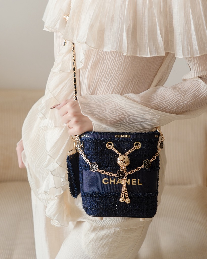 Túi Custom - Bucket CHANEL (Tặng Hộp Chanel RB) 17x16x12cm