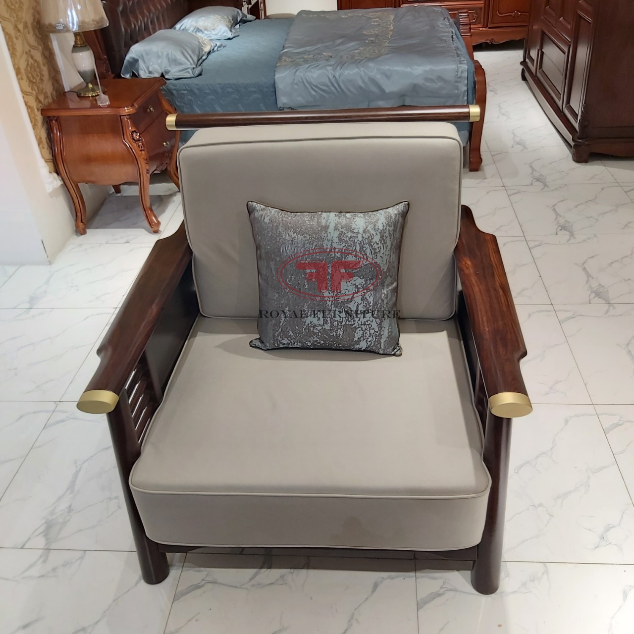 Sofa phòng khách indochine gỗ tự nhiên 9801