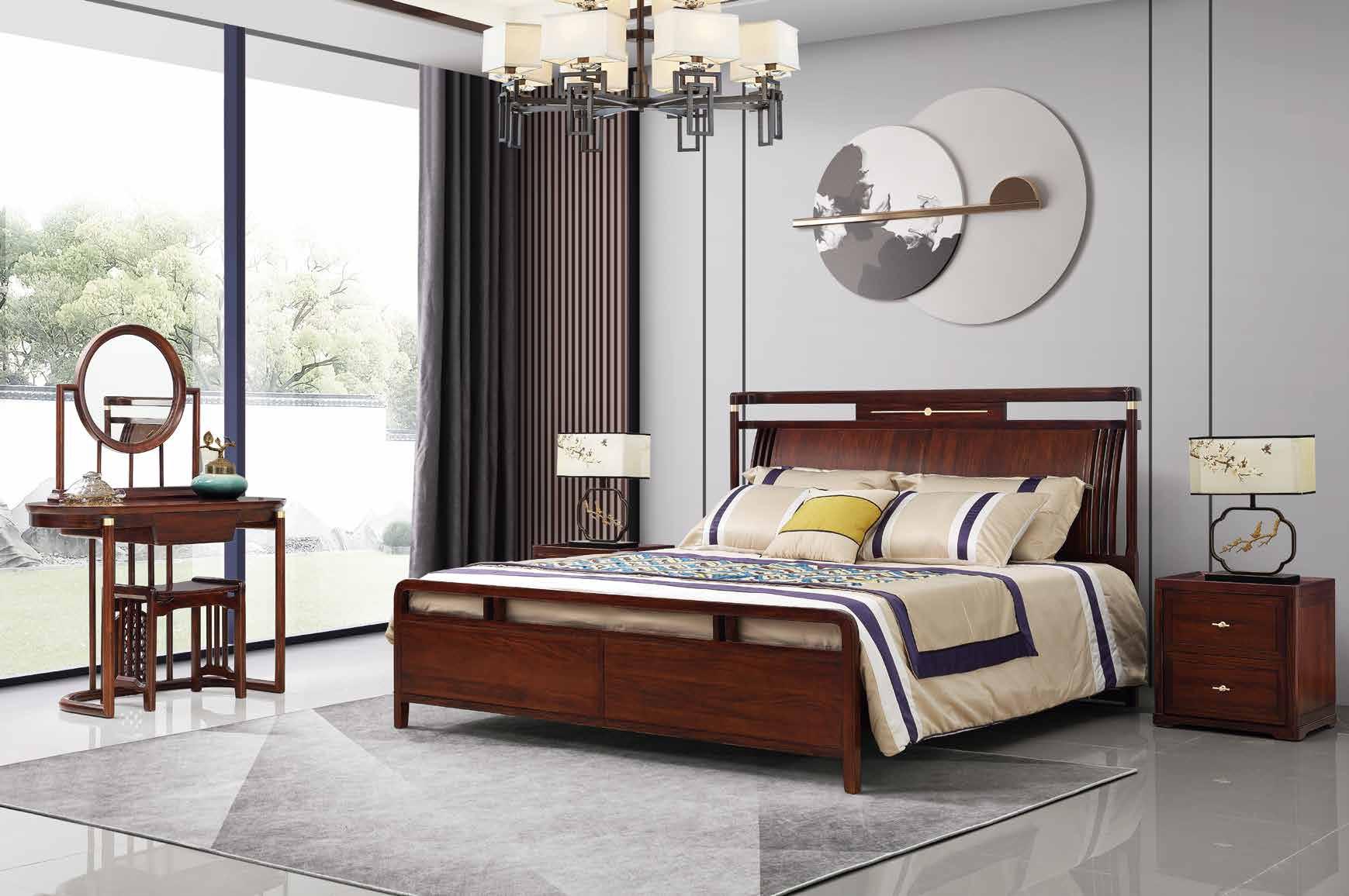 Giường ngủ gỗ tự nhiên indochine A03