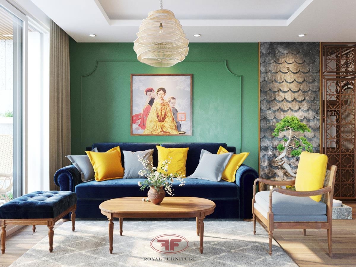 phối màu nội thất indochine cho chung cư cực chuẩn