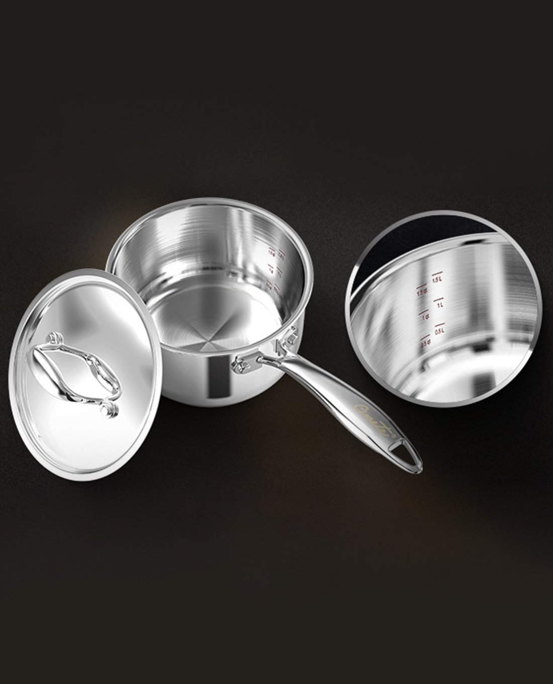 Quánh inox Ciwete Silver Queen Series 16cm
