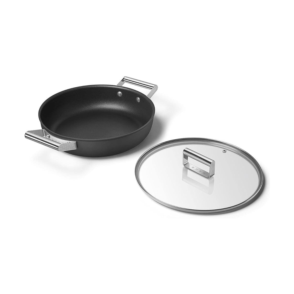 Nồi chảo SMEG CKFD2811BLM màu đen 28cm (vung kính)