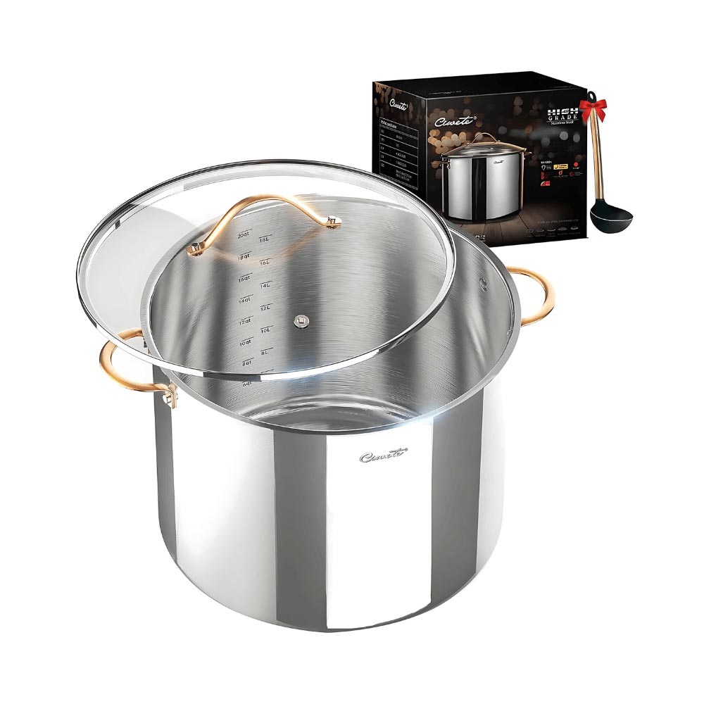 Nồi luộc gà Inox Ciwete 32cm vung kính