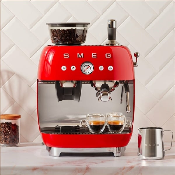 Máy pha cafe SMEG EGF03RDEU màu đỏ có kèm cối xay