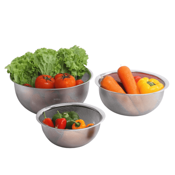 Set 3 rổ inox tròn GKÖCH MYDH1012 (KT 16cm, 20cm và 24cm)