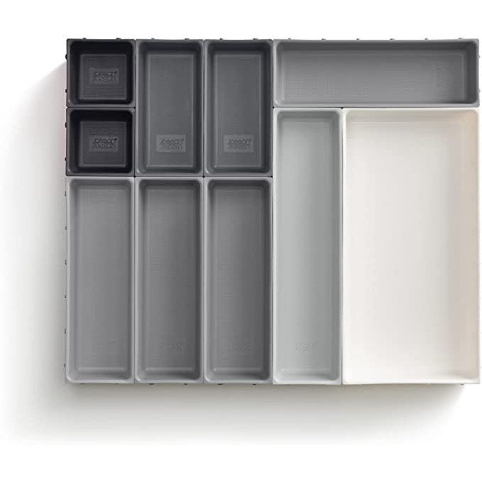 Khay chia ngăn kéo, đựng dao dĩa Joseph Joseph 85200 Blox™ Schubladen-Organizer-Set 10-teilig - Grau/Taube VE 4 (màu ghi)
