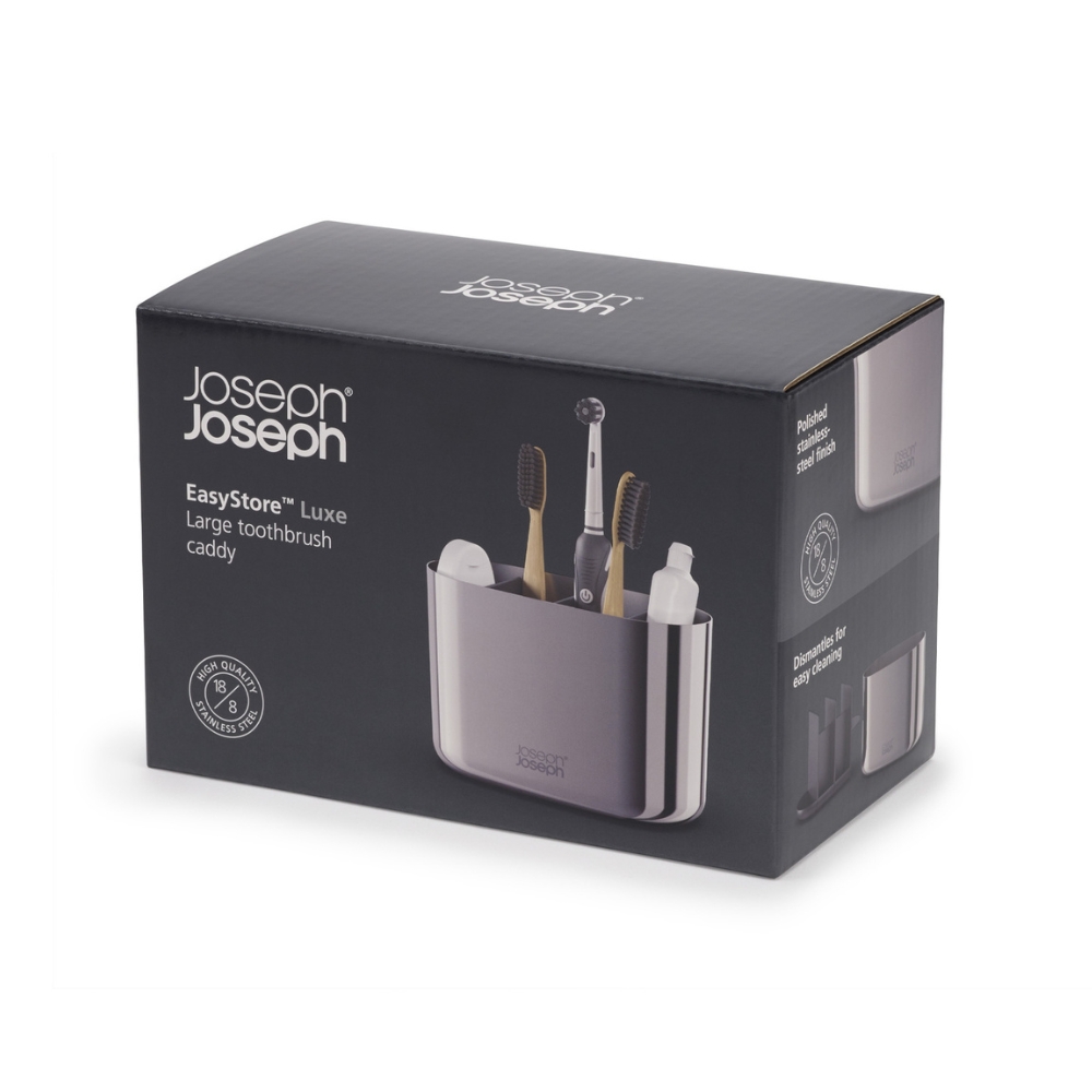 Hộp đựng bàn chải đánh răng inox Joseph Joseph 70581 EasyStore Luxe Lrg Tbrush Caddy (Steel)