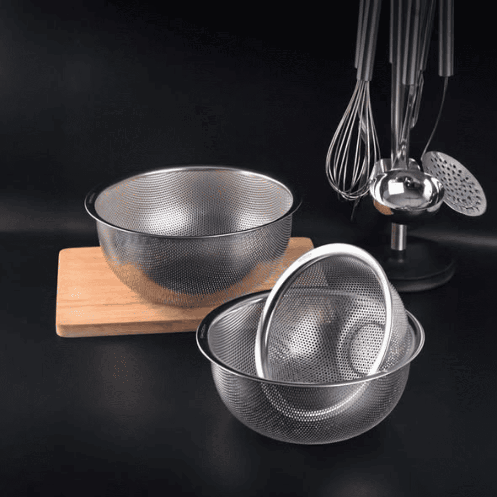 Set 3 rổ inox tròn GKÖCH MYDH1012 (KT 16cm, 20cm và 24cm)