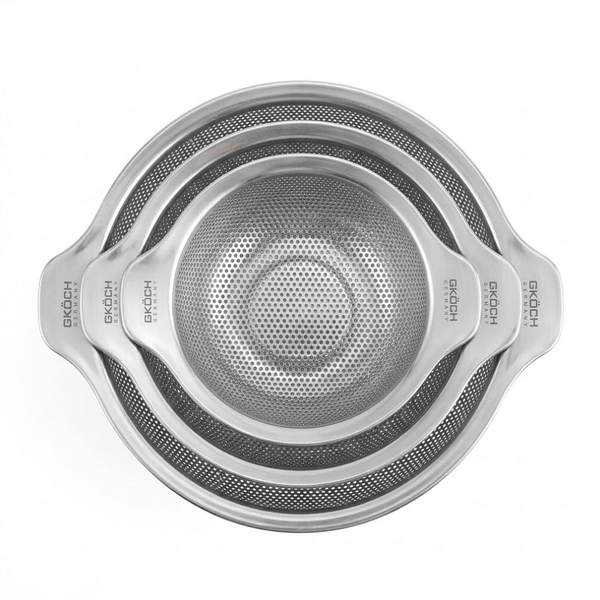 Set 3 rổ inox có tay cầm GKÖCH MYDH0305 (KT 16cm, 20cm và 24cm)