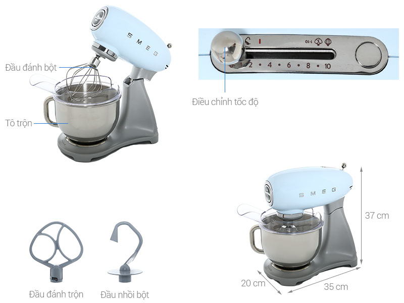 Máy trộn đa năng SMEG SMF02PBEU