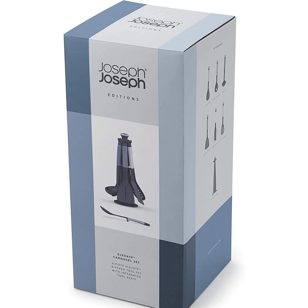 Bộ dụng cụ nấu ăn 6 món kèm giá treo Joseph Joseph 10525 Editions Elevate™ Drehkarussell, 6-teiliges Set – Sky (màu xanh)