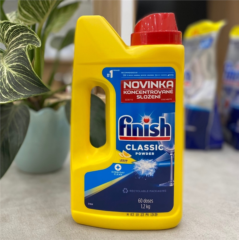 Bột Rửa Bát Finish classic Dishwasher Powder Lemon, 1kg Hương Chanh (thùng 12 can)