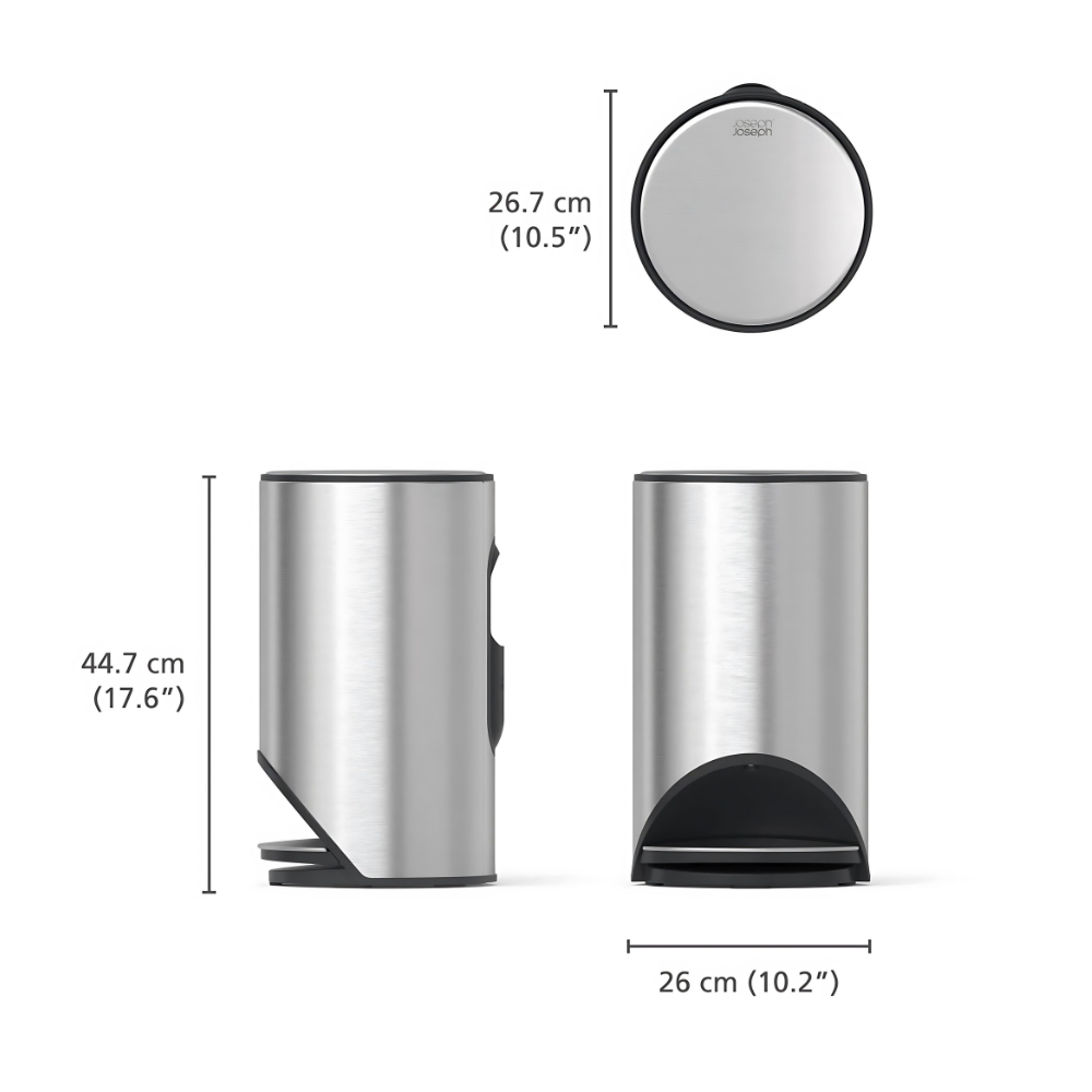 Thùng rác đạp Joseph Joseph ARC 10L BIN - STAINLESS STEEL 30152 màu inox