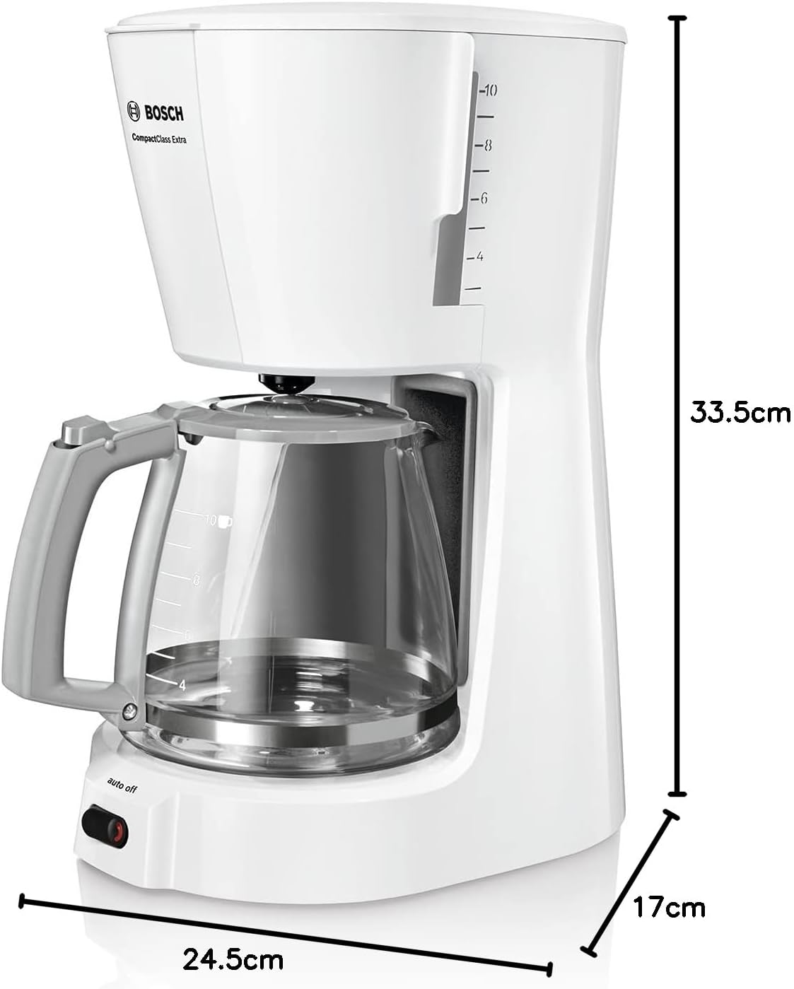 Máy pha cafe 10-15 tách/ lần BOSCH TKA3A031 (màu trắng - 1100W - 1.25L)