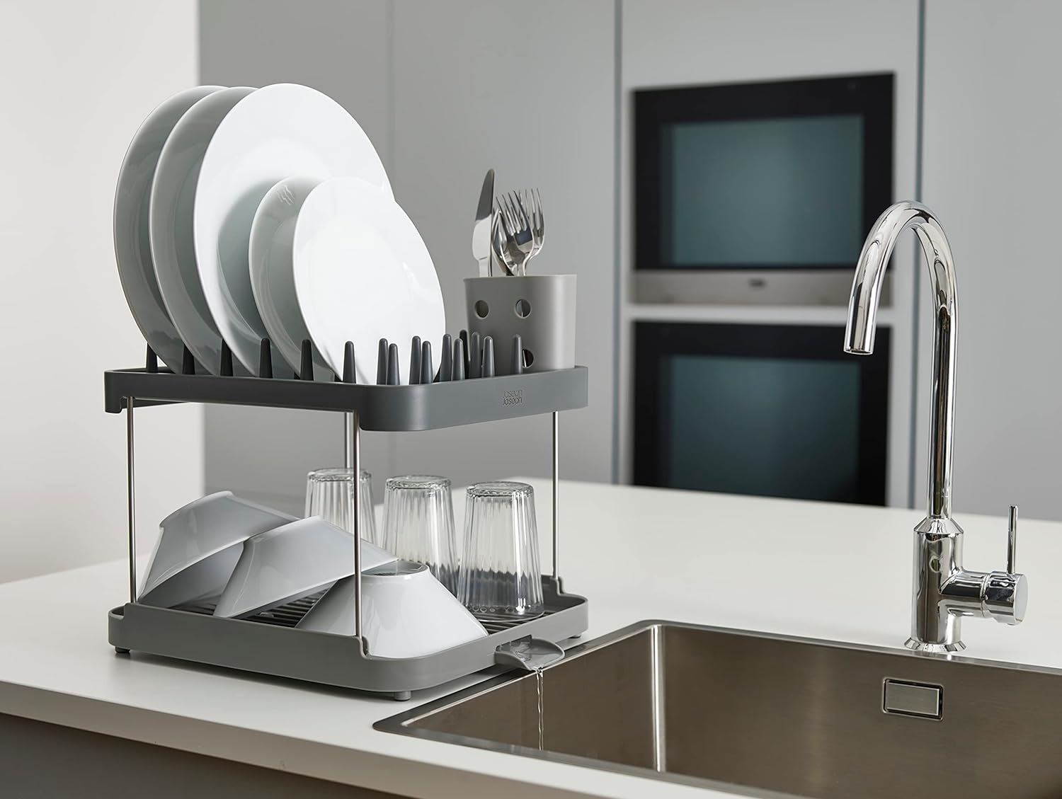 Khay úp bát đĩa 2 tầng Joseph Joseph Duo 2-Tier Dish Rack 851660 (Grey)