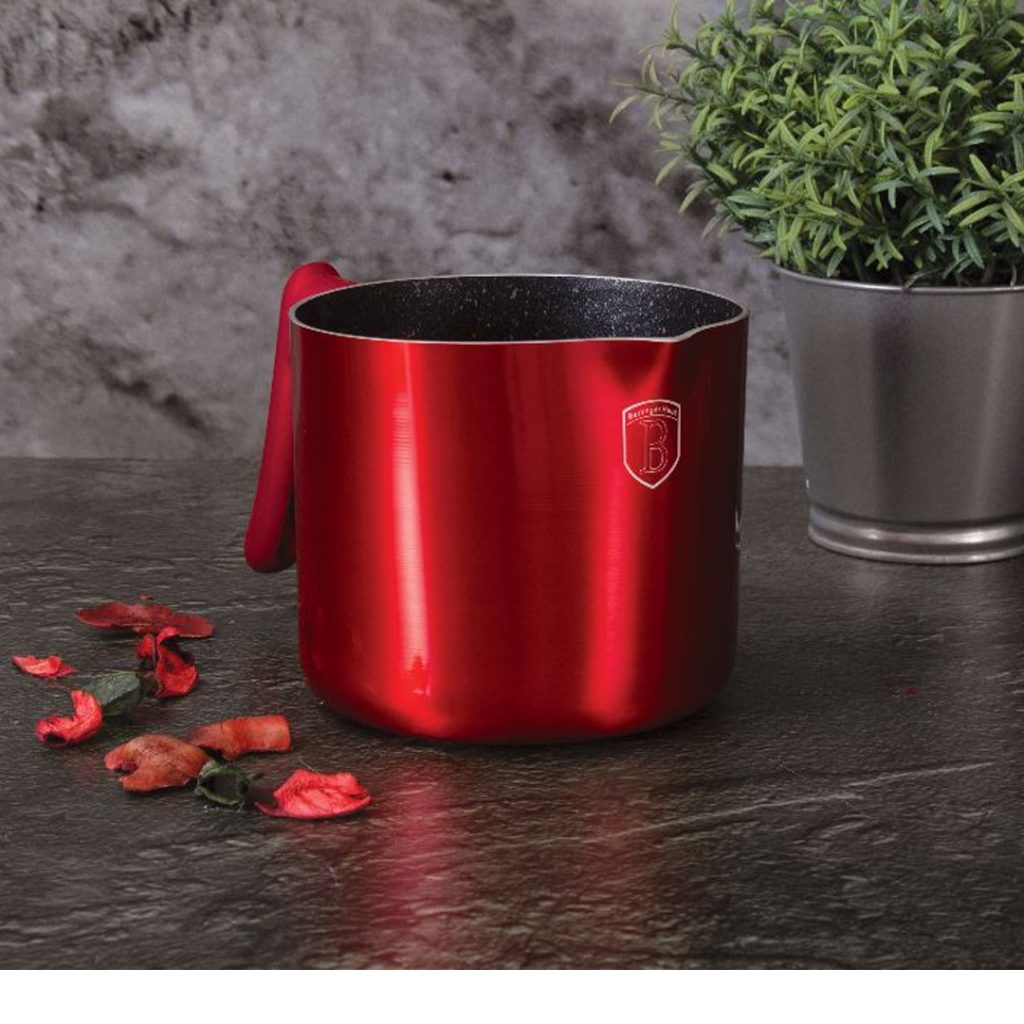 Ca đựng sữa Berlinger Haus BH/1965 1,2l - màu đỏ (dùng cho bếp gas, hồng ngoại)