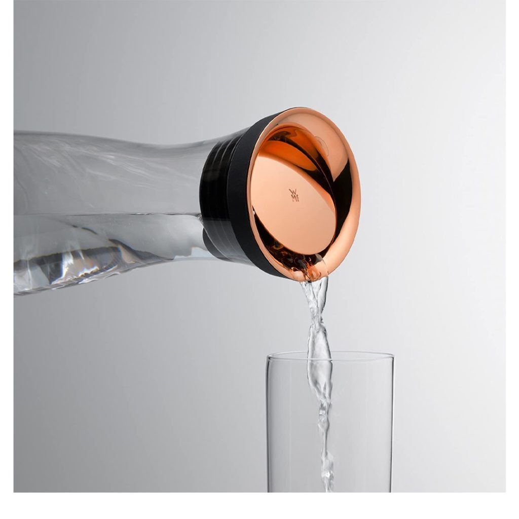 Bình thủy tinh WMF Wasserkaraffe Basic 1L (nắp đồng)