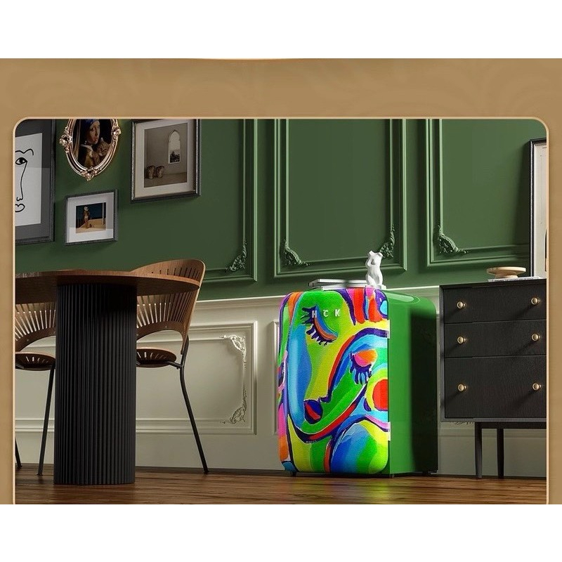 Tủ lạnh mini HCK SLEEPY GIRL 107L BC-130RDA màu xanh có ngăn đông