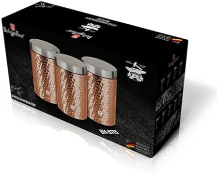 Bộ 3 hộp đựng thực phẩm Berlinger Haus BH/6715 -vàng hồng có vân