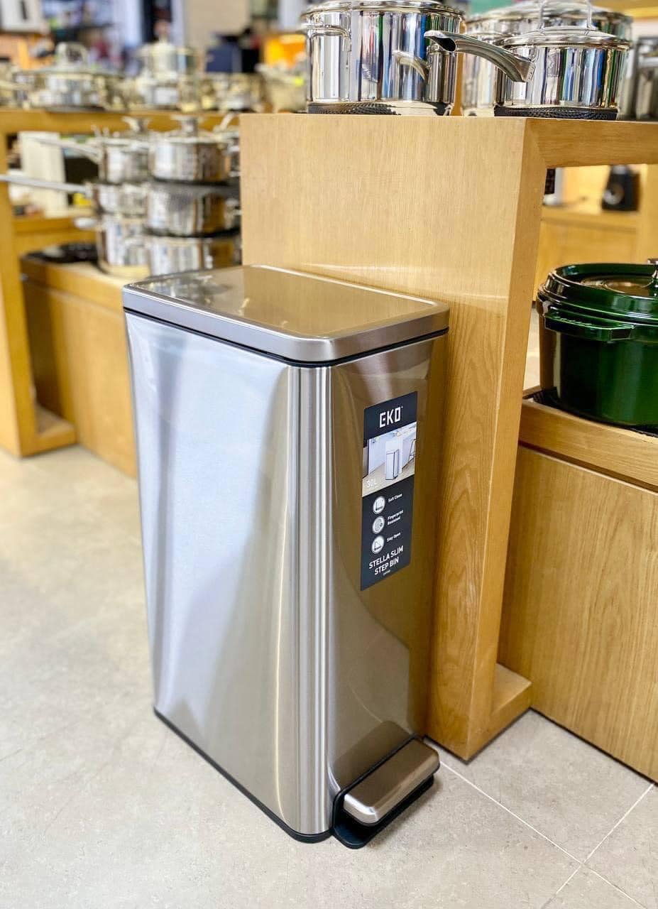 Thùng rác chống bám vân tay EKO Stella Slim Step EK9380MT-30L
