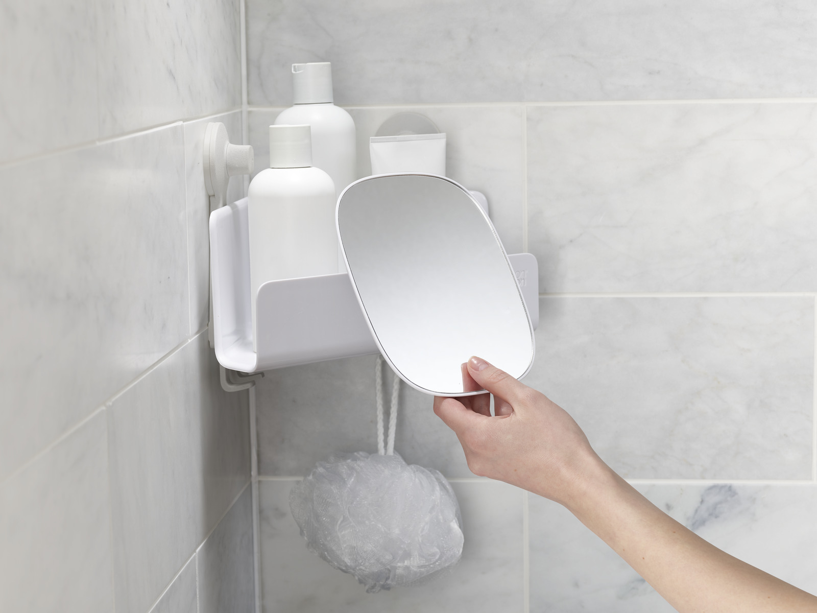 Kệ để đồ góc nhà tắm có gương gắn tường Joseph Joseph 70549 EasyStore Corner
