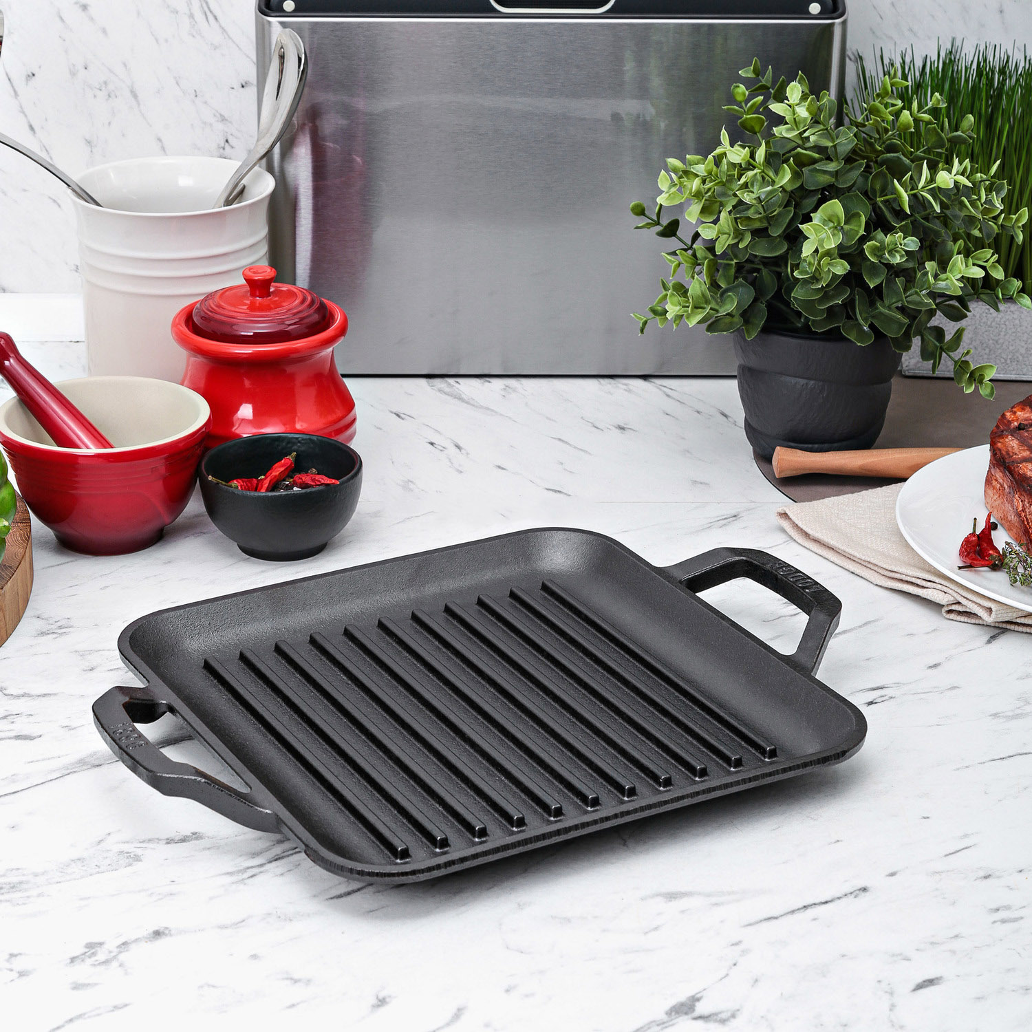 Chảo gang Lodge P12SGR3 vuông 30.48cm – Chính hãng Mỹ