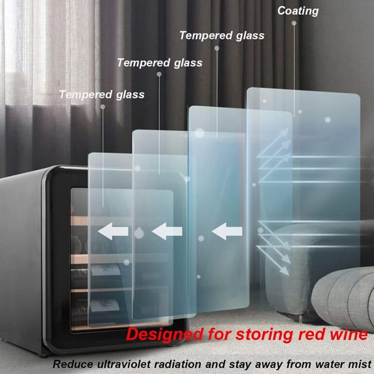 Tủ rượu HCK retro 48L - 17 chai màu đen có mặt kính