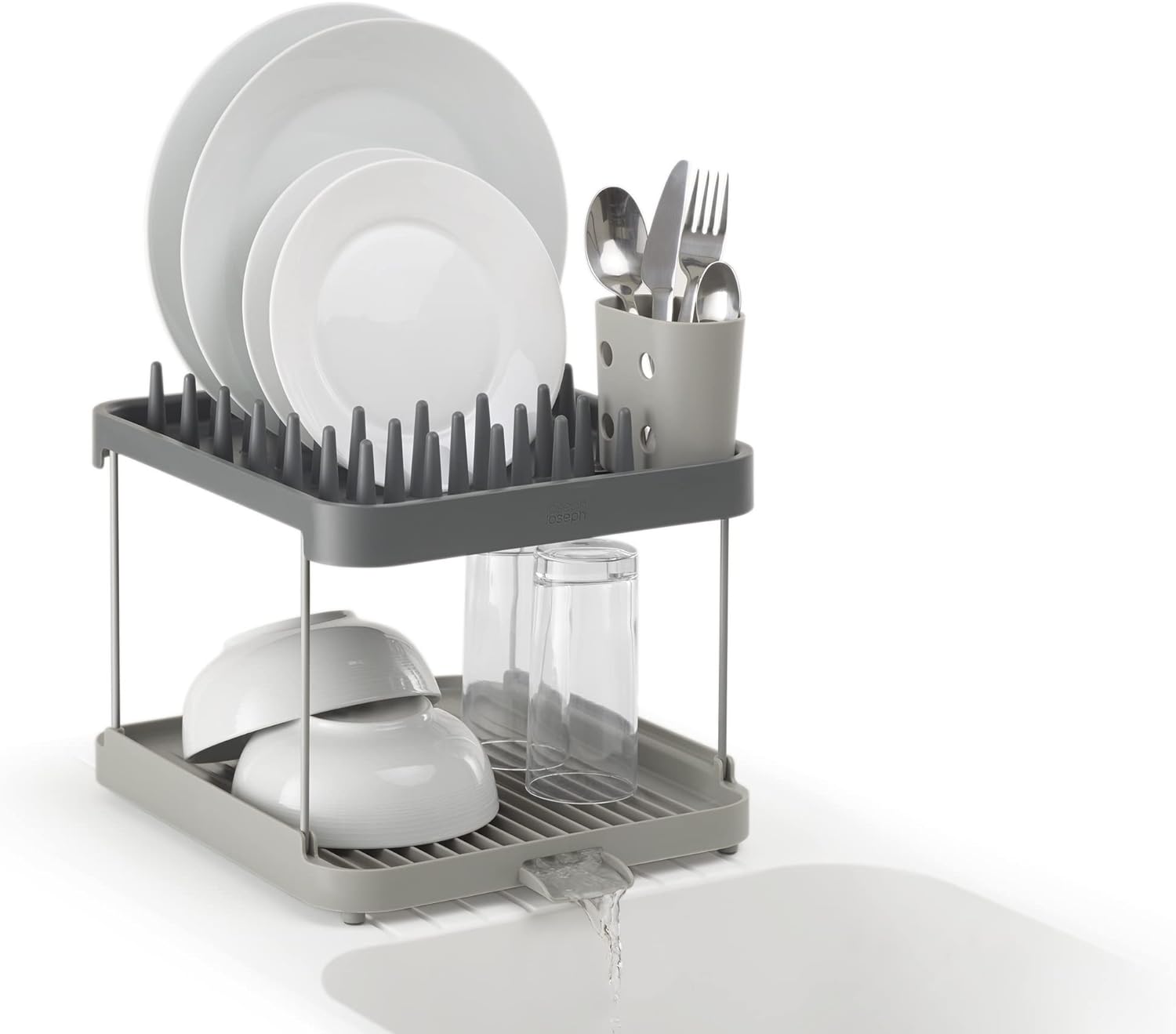 Khay úp bát đĩa 2 tầng Joseph Joseph Duo 2-Tier Dish Rack 851660 (Grey)
