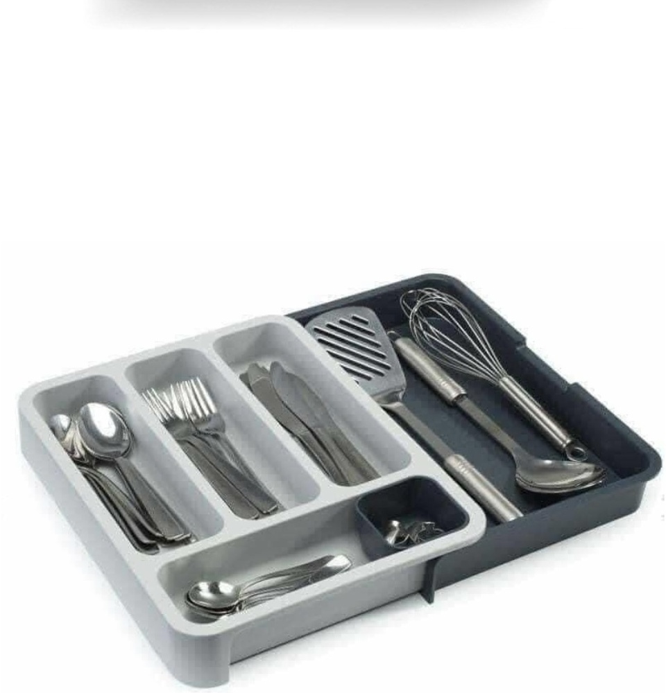 Khay chia ngăn kéo, đựng dao dĩa Joseph Joseph 85200 Blox™ Schubladen-Organizer-Set 10-teilig - Grau/Taube VE 4 (màu ghi)
