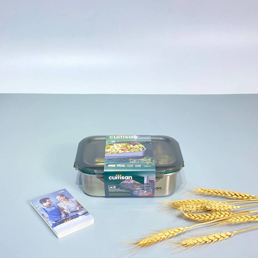 Hộp đựng thực phẩm inox chữ nhật Cuitisan Signature EC7-GS05 680ml