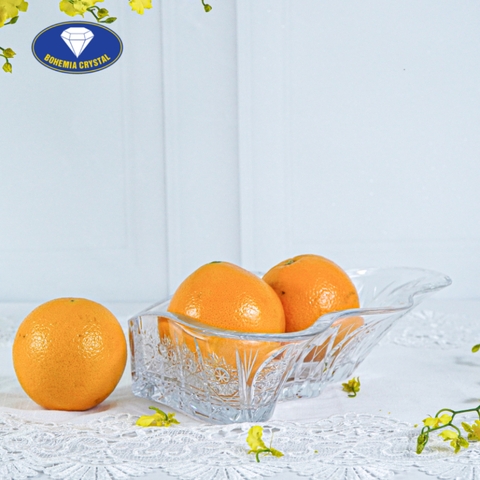 Đĩa pha lê mài đựng hoa quả, bánh kẹo 28cm