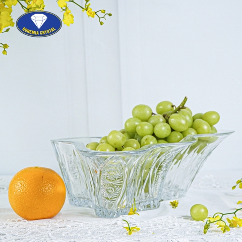 Đĩa pha lê mài đựng hoa quả, bánh kẹo 33cm