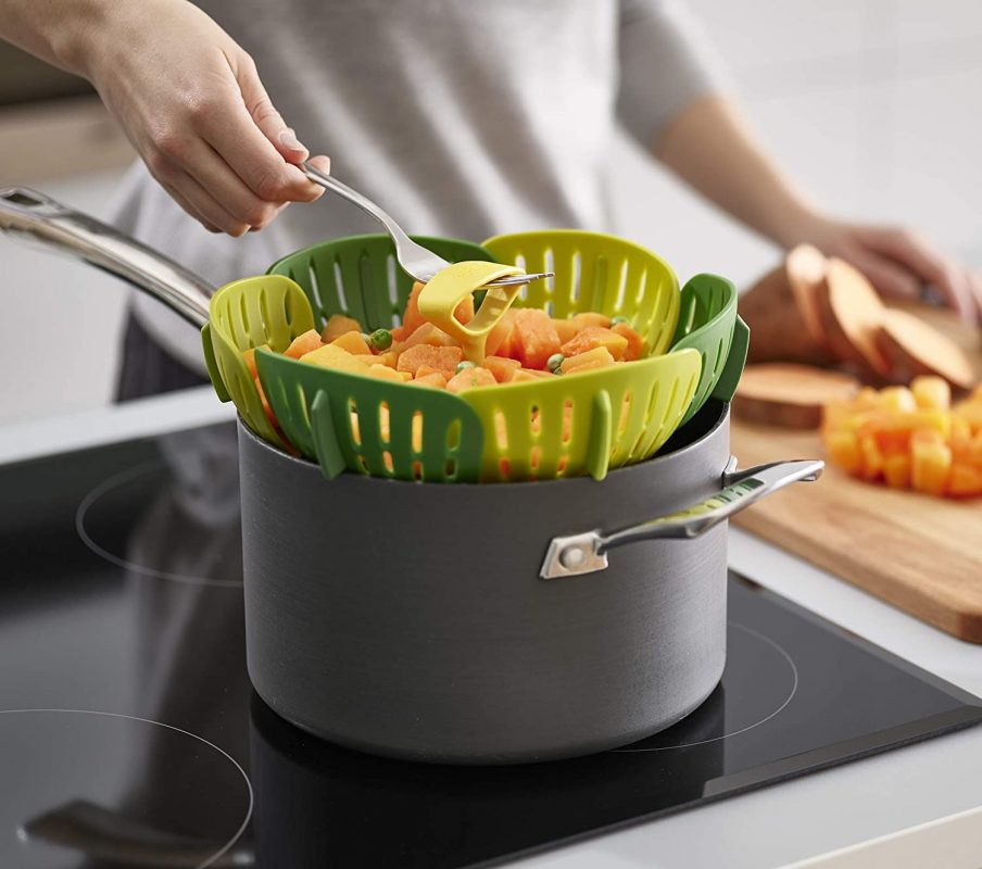 Xửng hấp Joseph Joseph 45030 Bloom™ Faltbarer Dampfgareinsatz - Grün VE 3 bằng silicon
